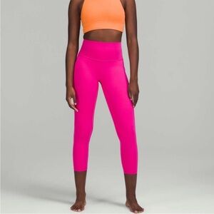 lululemon athletica Neon Pink Cropped Leggings